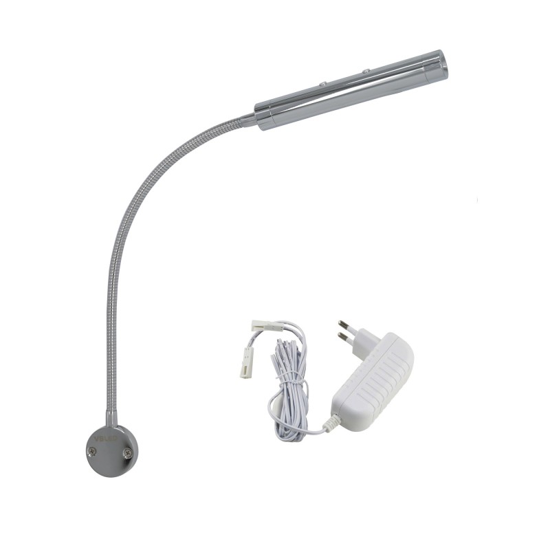 Set of 1 LED wall lamp-two flames 6W - 40cm gooseneck - DIMMABLE Set of 1 LED wall lamp-two flames 6W - 40cm gooseneck - DIMMABLE