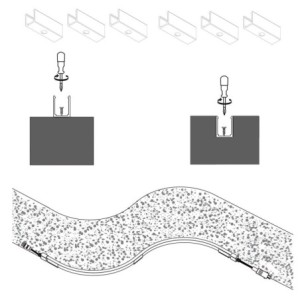 6 mounting clips 3 cm for Neon LED Stripe