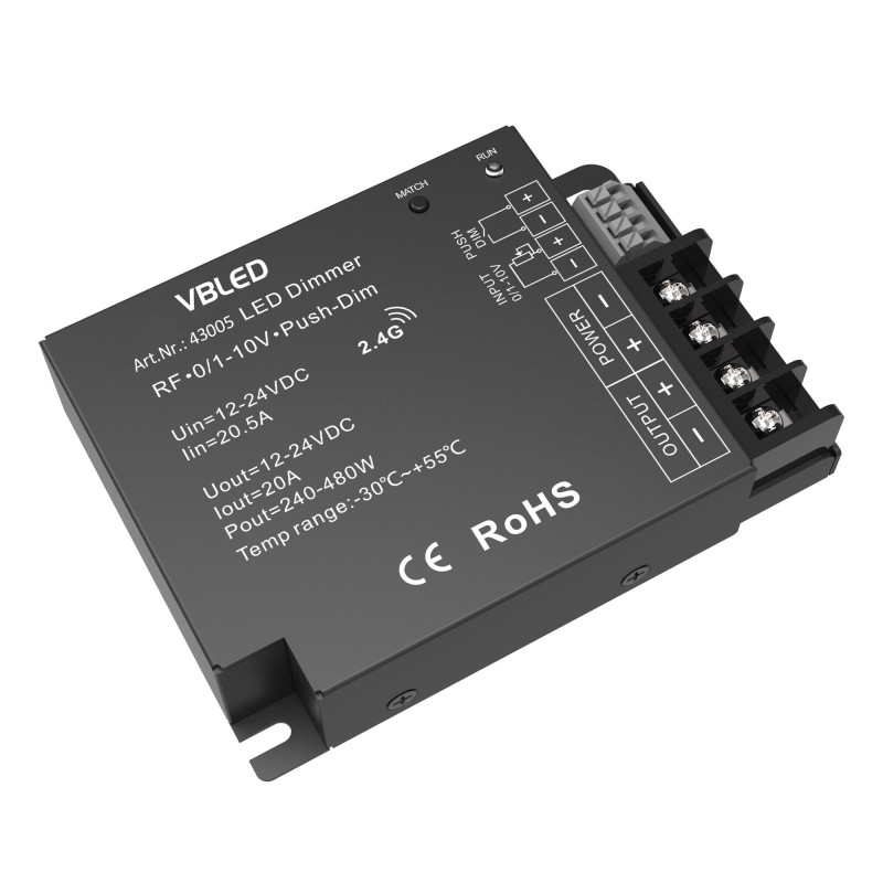 "INATUS" LED Dimmer - 12-24V DC - 2.4G Radio Max 20A 1CH "INATUS" LED Dimmer - 12-24V DC - 2.4G Radio Max 20A 1CH