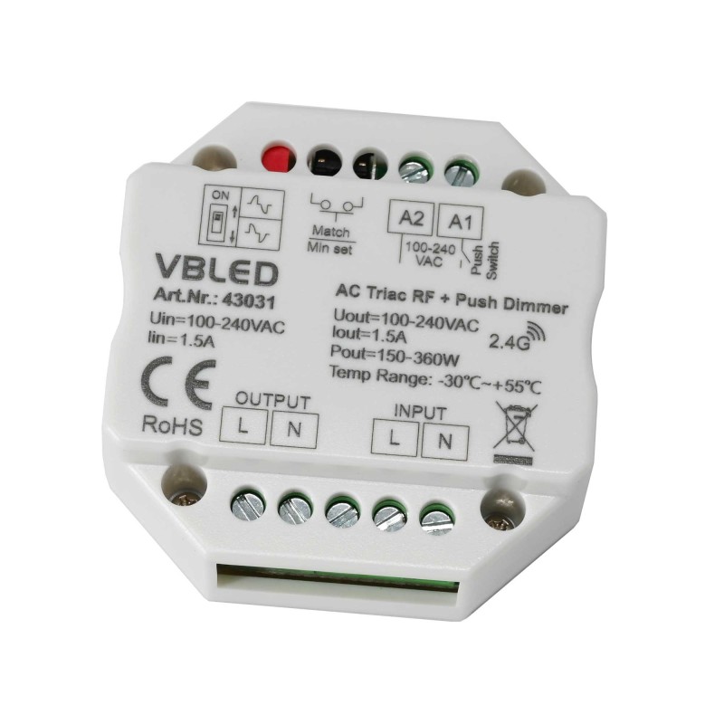 "iNatus" Universal Dimmer Switch 230V ESL LED up to 345W "iNatus" Universal Dimmer Switch 230V ESL LED up to 345W