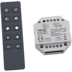 2.4G RF 230V AC LED Dimmer System 1 Canal Mando a Distancia con Dimmer