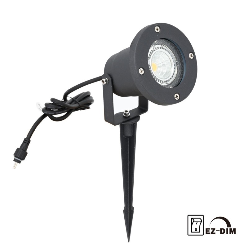 5W LED Garden Spotlight IP65 12VAC EZDIM 3-Stage Dimmer 400Lumen 3000K 5W LED Garden Spotlight IP65 12VAC EZDIM 3-Stage Dimmer 400Lumen 3000K