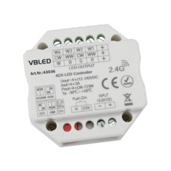 controller LED iNatus RF per strisce LED monocolore, bicolore, RGB o RGB+W