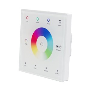 "iNatus" RGBW Wandsteuerung  4-Kanal, Touch-Glas weiss 12-24VDC