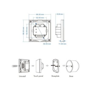  touch glass white 12-24VDC