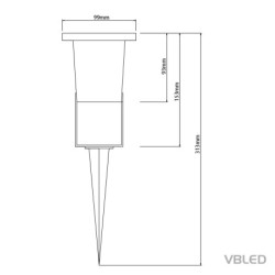 VBLED Proyector LED para estanque "Stagnum" 12V IP65 aluminio negro (bombilla LED MR16 cambiable)