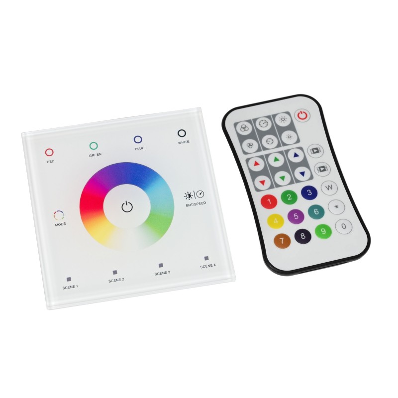 "iNatus" Kit de controlador LED de panel táctil de pared RGBW con mando a distancia "iNatus" Kit de controlador LED de panel táctil de pared RGBW con mando a distancia