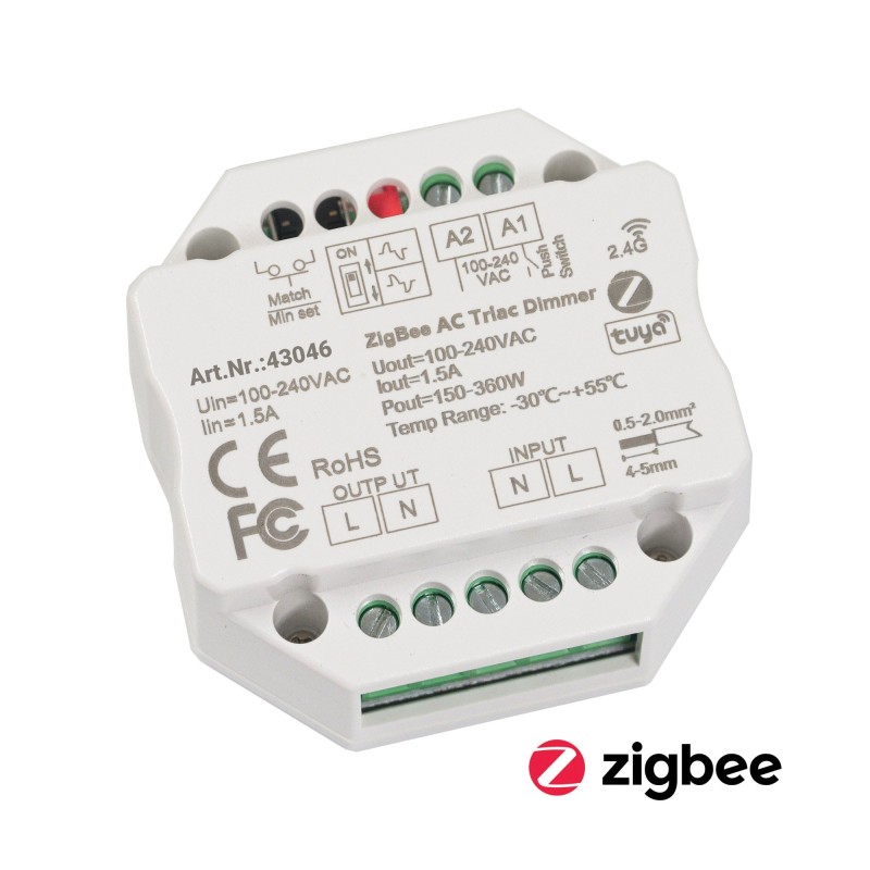 ZigBee controller 230V flush-mounted dimming actuator dimming switch max. 200W LED 400W halogen ZigBee controller 230V flush-mounted dimming actuator dimming switch max. 200W LED 400W halogen