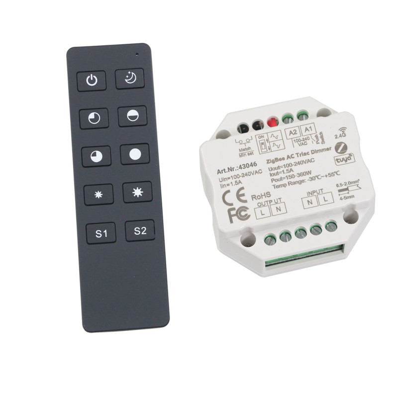 ZigBee radio controller 230V flush-mounted dimming actuator dimming switch with 2.4G remote control ZigBee radio controller 230V flush-mounted dimming actuator dimming switch with 2.4G remote control
