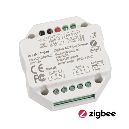 Contrôleur ZigBee 230V actionneur de gradation encastré interrupteur de gradation max. 200W LED 400W halogène