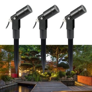 Set of 3W Garden Light Garden Spotlight Black 3000K 12V Warm White