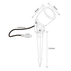 Gartenleuchte "Werios" 12V AC mit Erdspieß Leergehäuse