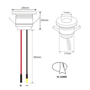 LED aluminium mini recessed spotlight IP65 water-protected - (set of 9)