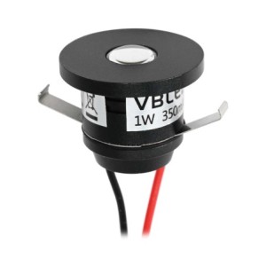 1W LED Mini Recessed Spotlight "ALDYNE" Black 3VDC 350mA 3000K