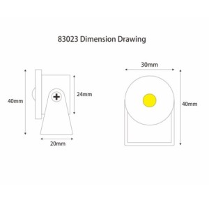 Set of 4 1W Mini Surface Mounted Spotlights - Swivel & Tilt - 80lm warm white with power supply unit