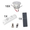 18-piece basic radio set 1W mini recessed spot incl. remote control and 40W LED radio transformer