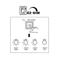 6er EZDIM Set 1W Mini-Einbauspot IP65 Warmweiss Inkl.12W LED Trafo