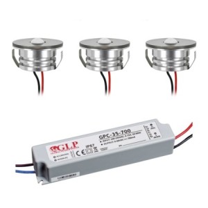 Set of 3W LED aluminium mini recessed spotlight "Luxonix" warm white waterproof