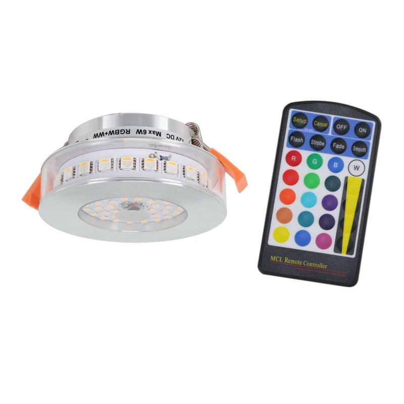 6W RGB+WW 12V DC LED recessed luminaires incl. remote control 6W RGB+WW 12V DC LED recessed luminaires incl. remote control
