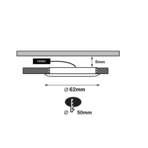 Set of 3 LED recessed spotlights 12VDC 3W 3000K warm white aluminium Recessed furniture luminaire