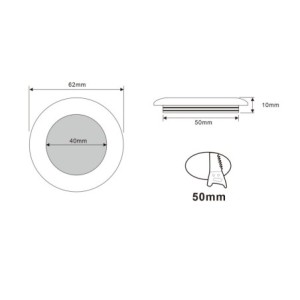 Set of 4 LED recessed spotlights 12VDC 3W 3000K warm white aluminium Recessed furniture luminaire