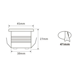 4 KIT "FORTIS" 3W LED aluminium mini recessed spotlight warm white with power supply 12VDC