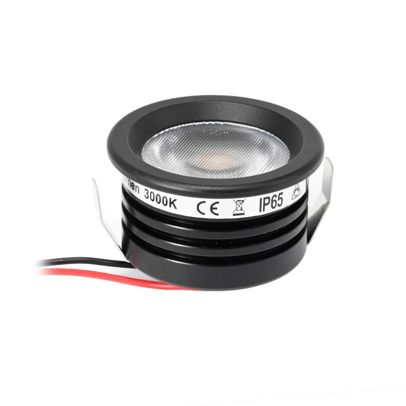 3W Min LED recessed spotlight "Fortis" black 12VDC IP65 3000K 3W Min LED recessed spotlight "Fortis" black 12VDC IP65 3000K