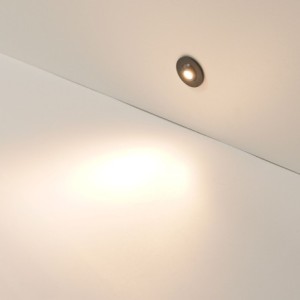 1W LED Mini Einbauspot - "FOCOS" Minispot - 12V DC - IP20 - 3000K - Schwenkbar - Schwarz