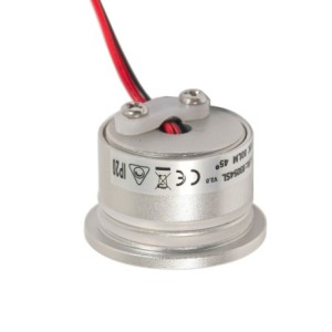 1W LED Mini Einbauspot - "FOCOS" Minispot - 12V DC - IP20 - 3000K - Schwenkbar - Silber