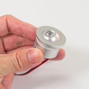 1W LED Mini Einbauspot - "FOCOS" Minispot - 12V DC - IP20 - 3000K - Schwenkbar - Silber