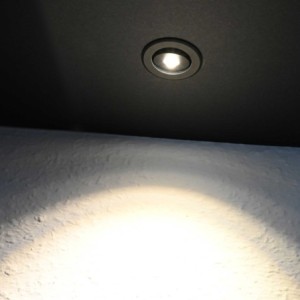 Set of 12 3W LED Mini Recessed Spotlights - "OCULOS" Minispot 3000K with Radio Power Supply and Remote Control Black