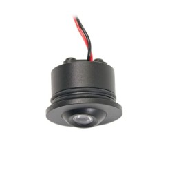 1W LED Mini Recessed Spot - "FOCOS" Minispot - 12V DC - IP44 - 3000K - Swivel - Black