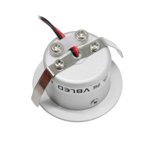 Set of 12 3W LED Mini Recessed Spotlights - "OCULOS" Minispot 3000K with Radio Power Supply and Remote Control Silver