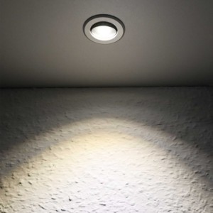 Set of 6 3W LED Mini Recessed Spotlights - "OCULOS" Minispot 3000K with Radio Power Supply and Remote Control Silver