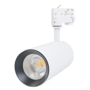 Adjustable Anti-Glare COB LED Track Light â 4000K, 60Â° Beam, 4000lm, White Housing