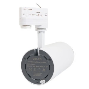 Foco LED de carril COB antideslumbrante ajustable – 4000K, haz de 60°, 4000lm, carcasa blanca
