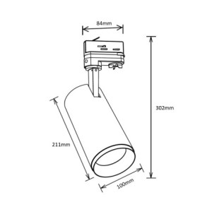 Adjustable Anti-Glare COB LED Track Light â 4000K, 60Â° Beam, 4000lm, White Housing