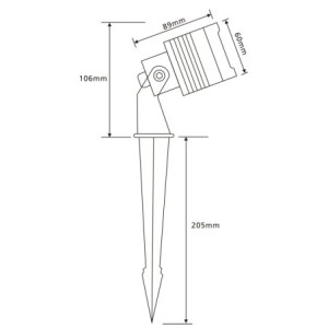 LED garden spotlight "Mutatio" 3000K 3-stage dimmer 3W