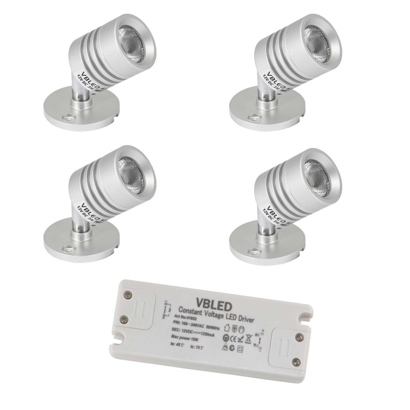 SET of 4 "ESKINAR" LED surface-mounted wall/ceiling luminaires 3000K 3W SET of 4 "ESKINAR" LED surface-mounted wall/ceiling luminaires 3000K 3W