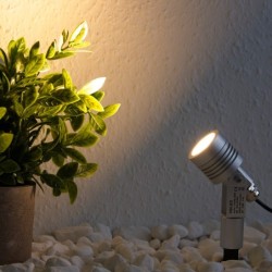 6W LED Gartenstrahler "Cypress" Warmweiss 12V IP68 Silber