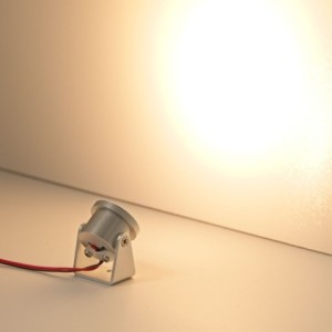 Set of 3 1W Mini Surface Mounted Spotlights Rotating & Swivelling 80lm warm white with 6W 12VDC power supply unit