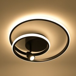 LED-Deckenleuchte "Doculus" 2-flammig 35W RGBW, rund, alu/schwarz mit IR Fernbedienung