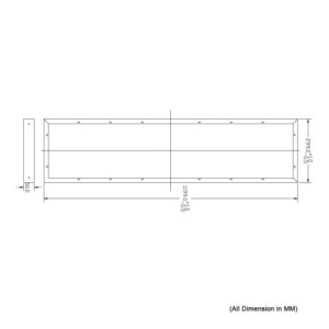 Surface-mounted frame for LED panel (120 cm x 30 cm) quick and easy assembly