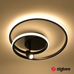 Zigbee LED-Deckenleuchte mit Strahler "Doculus" 2-flammig 40W 3000K dimmbar