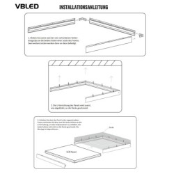 Marco de montaje en superficie para panel LED con sistema de clic (62 cm x 62 cm)