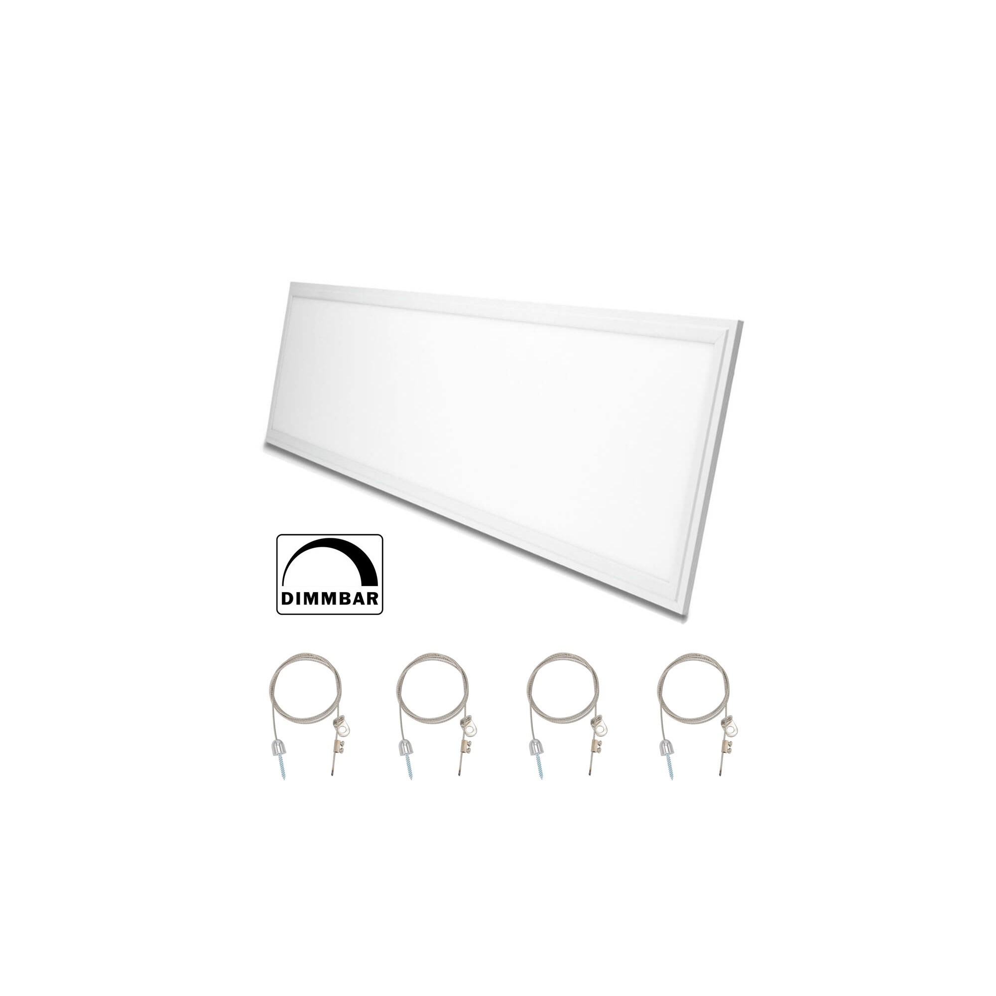 Ultra-flat design LED panel dimmable white 120 x 30cm, 4000K 36W Including wire suspension Set