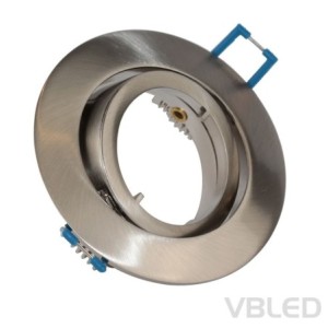 LED mounting frame made of aluminium - silver optics - round - brushed - swivelling