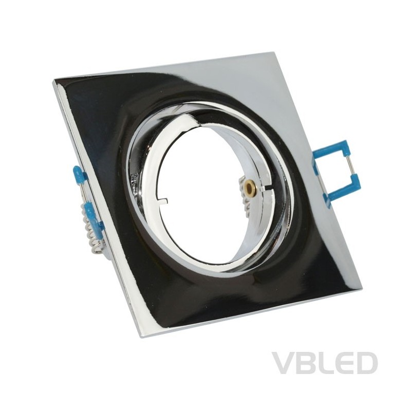 LED mounting frame made of aluminium - chrome - angular - shiny - swivelling LED mounting frame made of aluminium - chrome - angular - shiny - swivelling