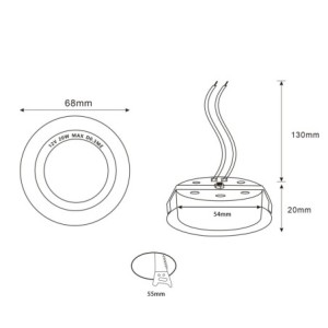Apparecchio da incasso per mobili in acciaio inox spazzolato 12V G4 Max 20W senza lampadina