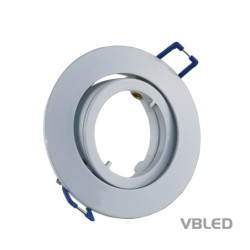LED montageframe van aluminium - witte optiek - rond - glanzend - draaibaar
